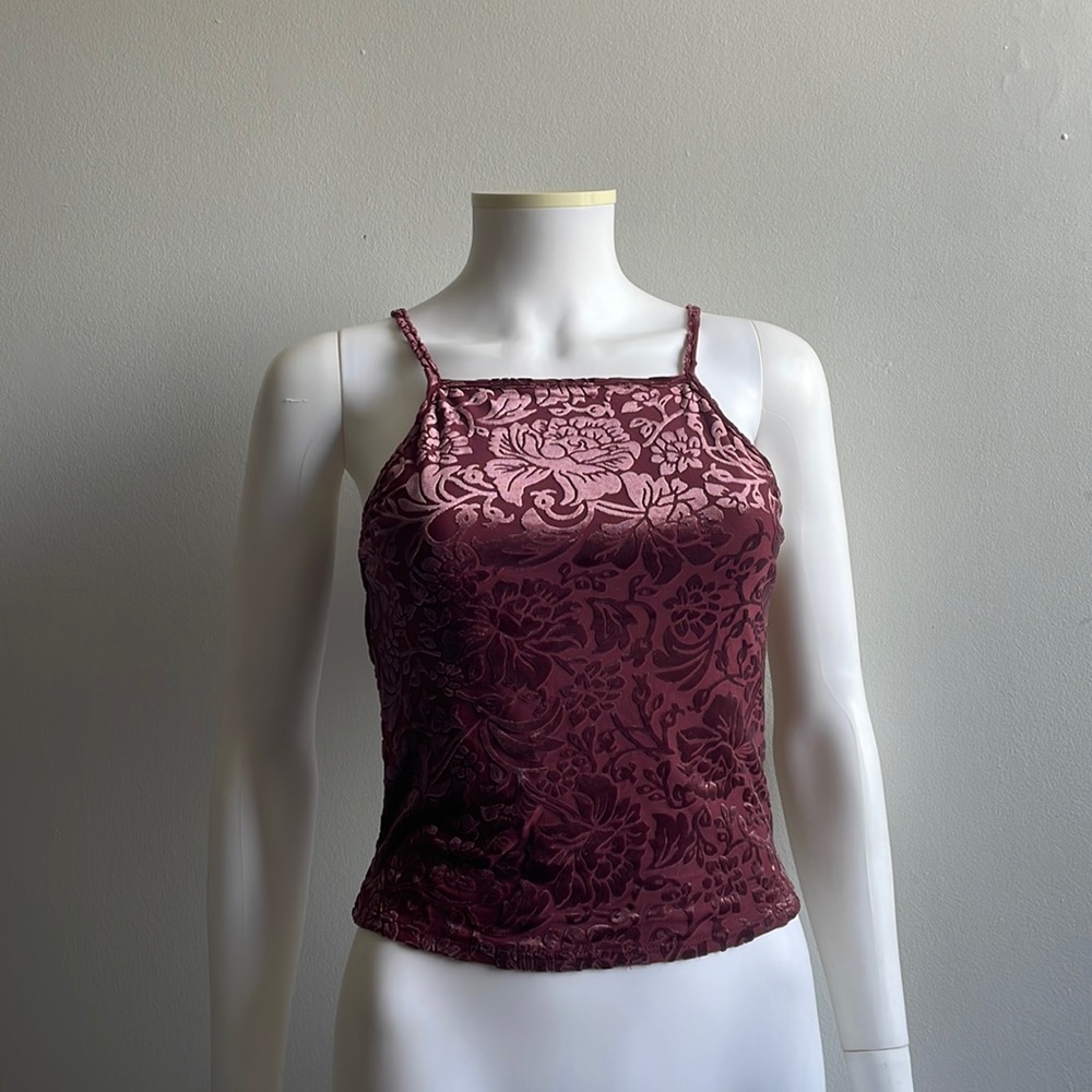 Soft Velvet Burgundy Tank Top Garage Medium
